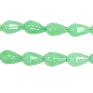 PASTEL GREEN QUARTZ FACETED TEARDROP CD 8X12MM